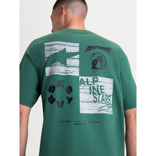 ALPINESTARS CHECKBACK OVERSIZED CSF – VOĽNOČASOVÉ MOTO TRIČKO (ZELENÁ)