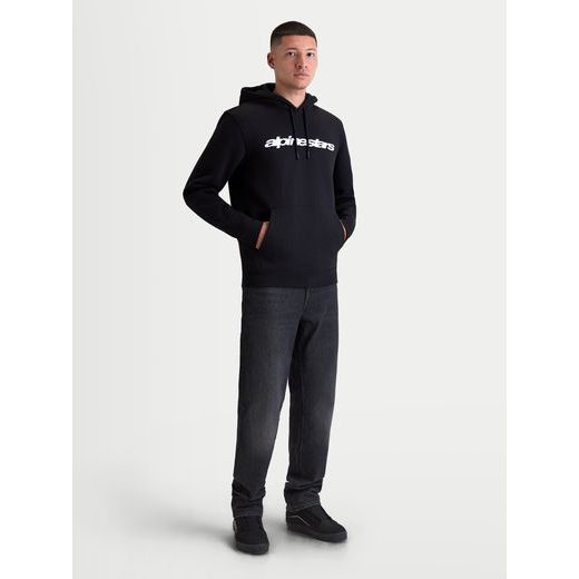 ALPINESTARS RACE WORDMARK HOODIE – VOĽNOČASOVÁ MOTO MIKINA (ČIERNA/BIELA)