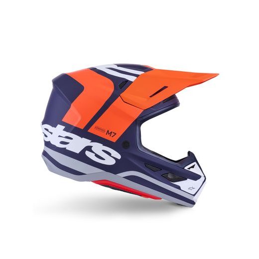 PRILBA SM7 CORE, ALPINESTARS (ORANŽOVÁ/MODRÁ/BÍLÁ/MATNÁ) 2026