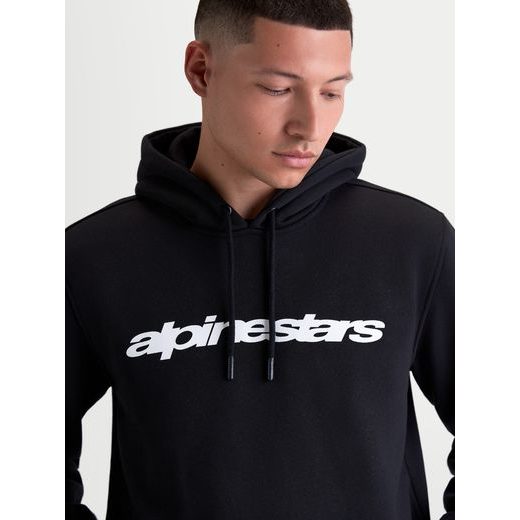 ALPINESTARS RACE WORDMARK HOODIE – VOĽNOČASOVÁ MOTO MIKINA (ČIERNA/BIELA)