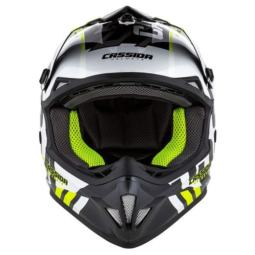 PRILBA CROSS CUP SONIC, CASSIDA (ČERNÁ/BÍLÁ/ŽLUTÁ FLUO/ŠEDÁ)