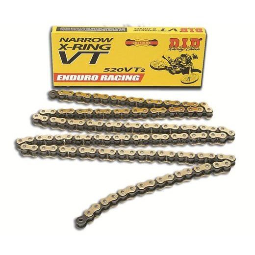 ZÁVODNÝ REŤAZ ENDURO D.I.D CHAIN 520VT2 (520ERVT) 1920 ČLÁNKOV ZLATÁ/ZLATÁ