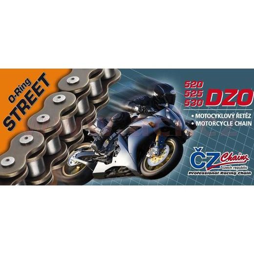 REŤAZ 525DZO, ČZ - ČR (FARBA ČIERNA, 114 ČLÁNKOV VR. NITOVACIE SPOJKY RIVET)