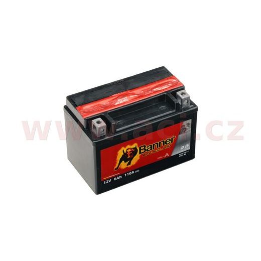 BATÉRIA 12 V, YTX9-BS, 8AH, 110A, BANNER BIKE BULL AGM 150X87X105