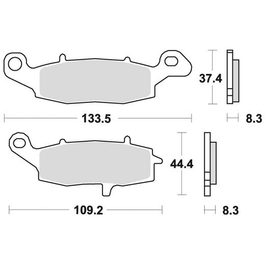 BRZDOVÉ DOŠTIČKY, BRAKING (SEMI-METALICKÁ ZMES SM1) 2 KS V BALENÍ