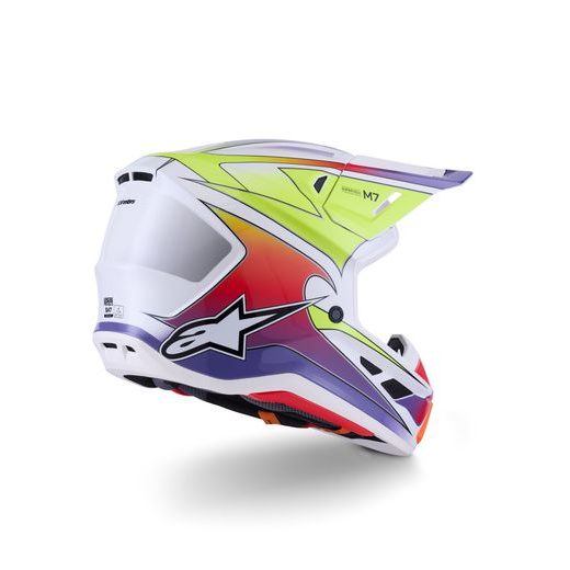 PRILBA SM7 FUSE, ALPINESTARS (BÍLÁ/ŽLUTÁ FLUO/FIALOVÁ) 2026