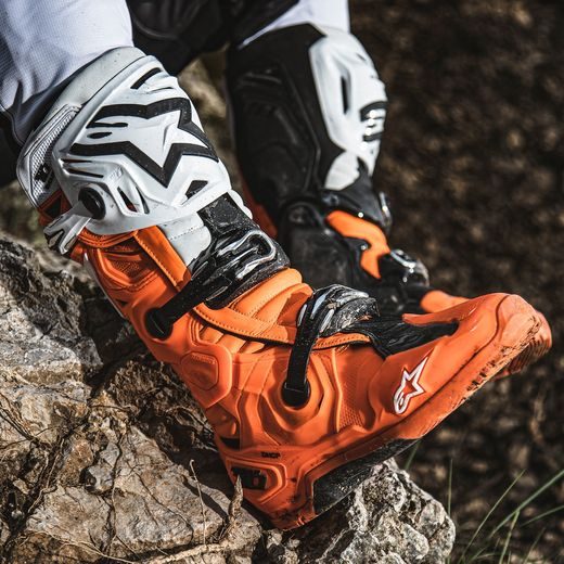 TOPÁNKY TECH 10 ENDURO, ALPINESTARS (ORANŽOVÁ FLUO/ČIERNA/BIELA) 2025