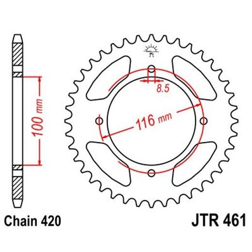 REŤAZOVÁ ROZETA JT JTR 461-49 49 ZUBOV,420