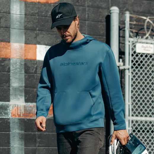 ALPINESTARS DATRIX HOODIE – VOĽNOČASOVÁ MOTO MIKINA (MODRÁ)