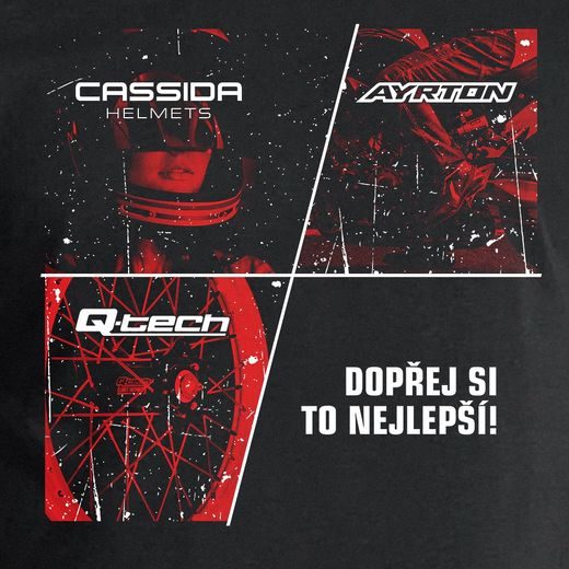 MOTO TRIČKO ČIERNE, CASSIDA + Q-TECH + AYRTON