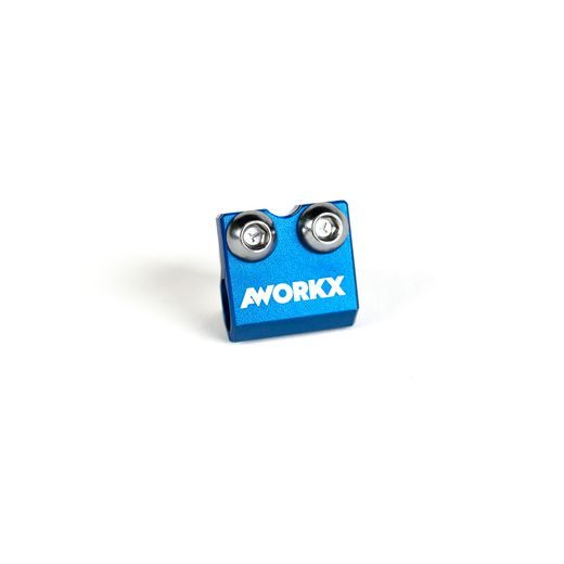 AWORKX OBJÍMKA BRZDOVEJ HADICE, MODRÁ – YAMAHA YZ 85 '02–'18; KAWASAKI KX 125 / 250 / 500 '94–'03, KX 65 '01–'24, KX 85 '01–'13 (AW-20207)