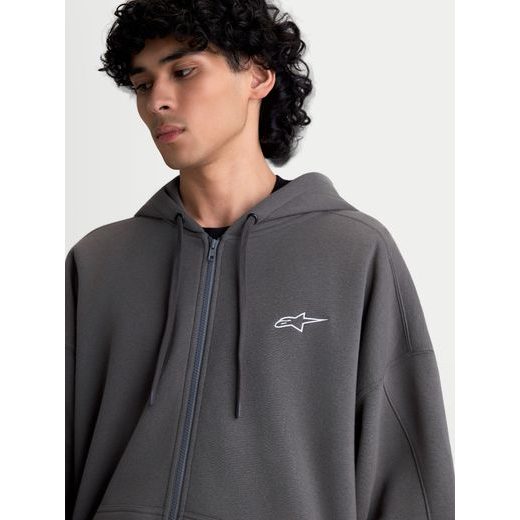 ALPINESTARS ENTITY OVERSIZED HOODIE – VOĽNOČASOVÁ MOTO MIKINA (TMAVO SIVÁ)