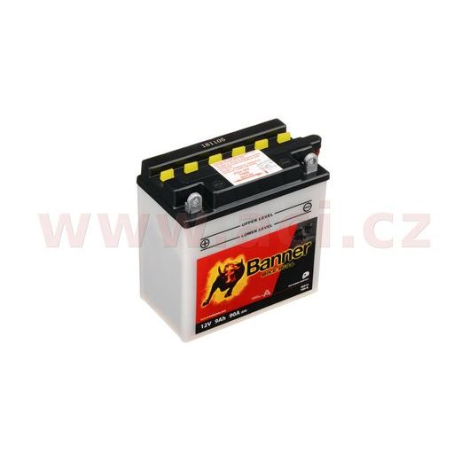 BATÉRIA 12 V, YB9-B, 9AH, 90A, BANNER BIKE BULL 135X75X139