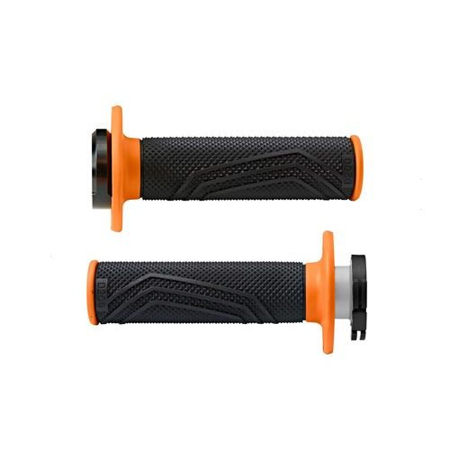 GRIPY LOCK-ON D100 (OFFROAD) DĹŽKA 125/130 MM (6 VAČEK), DOMINO (ČIERNO-ORANŽOVÉ)
