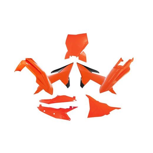 SADA PLASTOV 6 DIELOV KTM, RTECH (NEON ORANŽOVÁ, ČIERNA)