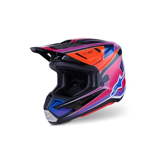 PRILBA SM7 FUSE, ALPINESTARS (MODRÁ/FIALOVÁ/RŮŽOVÁ) 2026