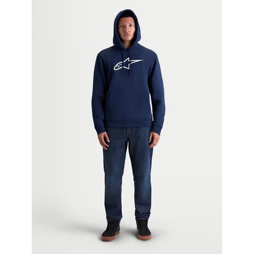 ALPINESTARS AGELESS HOODIE 3 – VOĽNOČASOVÁ MOTO MIKINA (MODRÁ/BIELA)
