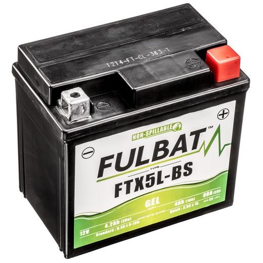 BATÉRIA 12 V, FTX5L-BS / FTZ6S GÉL, 12V, 4AH, 80A, BEZÚDRŽBOVÁ GÉL TECHNOLÓGIE 113X70X105 FULBAT (AKTIVOVANÁ VO VÝROBE)