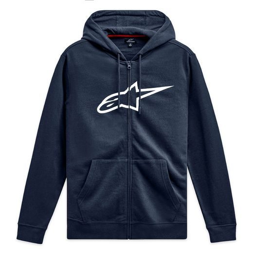 ALPINESTARS AGELESS ZIP HOODIE 3 – VOĽNOČASOVÁ MOTO MIKINA (MODRÁ/BIELA)