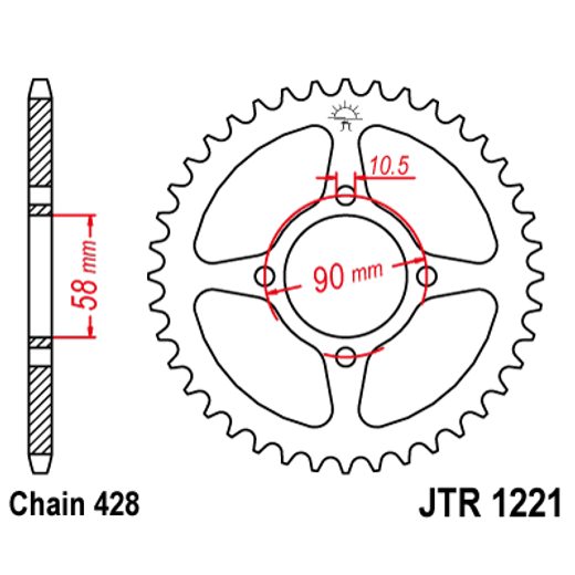REŤAZOVÁ ROZETA JT JTR 1221-45 45 ZUBOV,428