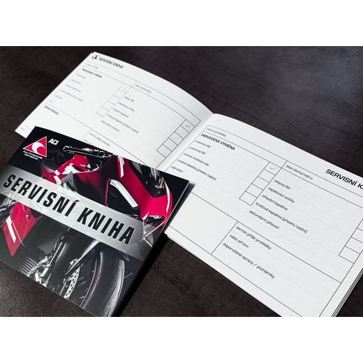 SERVISNÍ KNIHA MOTOCYKLA, PRE 18 ZÁZNAMOV, FORMÁT A6