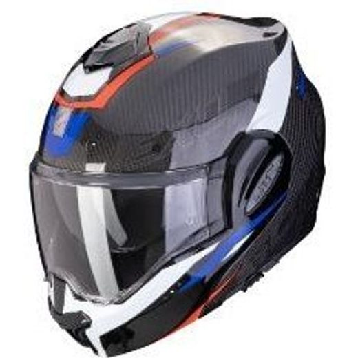 SCORPION PREKLÁPACIA PRILBA NA MOTOCYKEL EXO-TECH EVO CARBON ROVER, ČIERNA/MODRÁ