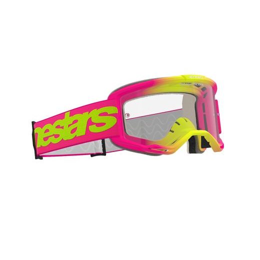 OKULIARE VISION 5 WORDMARK, ALPINESTARS (RUŽOVÁ/ŽLTÁ FLUO, ČÍRE PLEXI) 2025