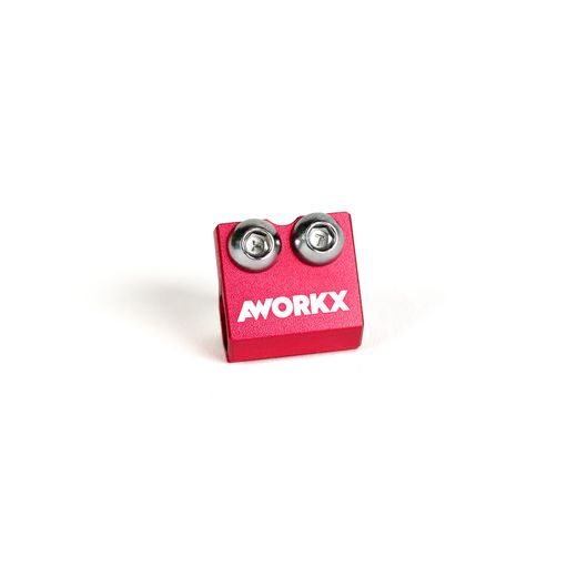 AWORKX OBJÍMKA BRZDOVEJ HADICE, ČERVENÁ – HONDA CR 125 / 250 '04–'07, CRF-R 250 / 450 '04–'26; YAMAHA WR-F 250 / 450 '08–'19, YZ 65 '18–'26, YZ 85 '19–'26, YZ-F 250 / 450 '03–'26 (AW-20204)