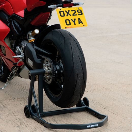 STOJAN NA MOTOCYKEL ZERO-G ZADNÉ (PRE JEDNORAMENNOU KYVNOU VIDLICU), KONKRÉTNÍ TŔŇ S OSOU NUTNE DOKÚPIŤ ZVLÁŠŤ, OXFORD