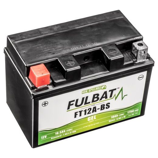 BATÉRIA 12 V, FT12A-BS GÉL, 12V, 10AH, 175A, BEZÚDRŽBOVÁ GÉL TECHNOLÓGIE 150X88X105 FULBAT (AKTIVOVANÁ VO VÝROBE)