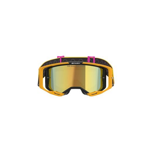 ALPINESTARS VISION 8 CORP – MOTOKROSOVÉ OKULIARE NA MX A ENDURO (ORANŽOVÁ/ŽLTÁ/RUŽOVÁ, ZRKADLOVÉ ZLATÉ PLEXI) 2026