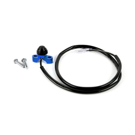 AWORKX OBJÍMKA PUMPY S VYPÍNACÍM TLAČIDLOM, MODRÁ – KTM EXC 125 / 200 '00–'16, EXC 150 / 250 TBI '24–'25, EXC 150 TPI '20–'23, EXC 250 / 300 '00–'17; HUSQVARNA FC 250 / 450 '14–'26, FC 350 '14–'25, FE 250 / 350 / 450 / 501 '14–'26, TC 125 / 250 '14–'26; S