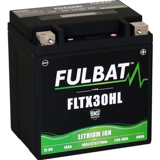 LÍTIOVÁ BATÉRIE& LIFEPO4& YTX30HL-BS FULBAT& 12V, 18AH, 900A, HMOTNOSŤ 1,12 KG, 168X127X177