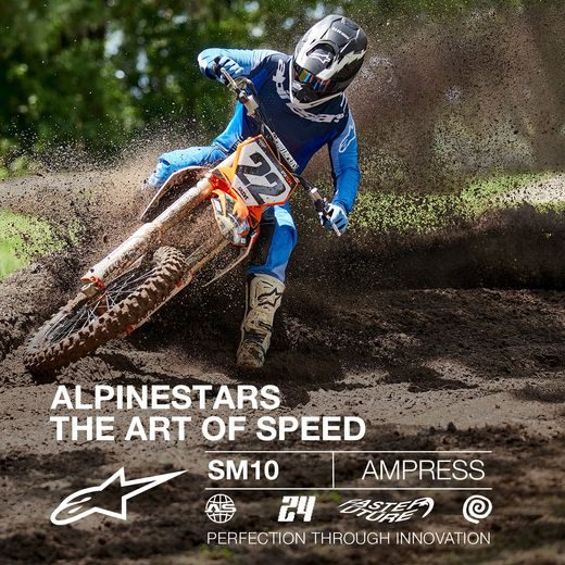PŘILBA SUPERTECH S-M10 AMPRESS, ALPINESTARS (ČERNÁ MATNÁ/BÍLÁ) 2024