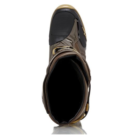 TOPÁNKY TECH 10 LIMITOVANÁ EDICE SQUAD, ALPINESTARS (TMAVĚ HNĚDÁ/ZLATÁ/ČERNÁ) 2023