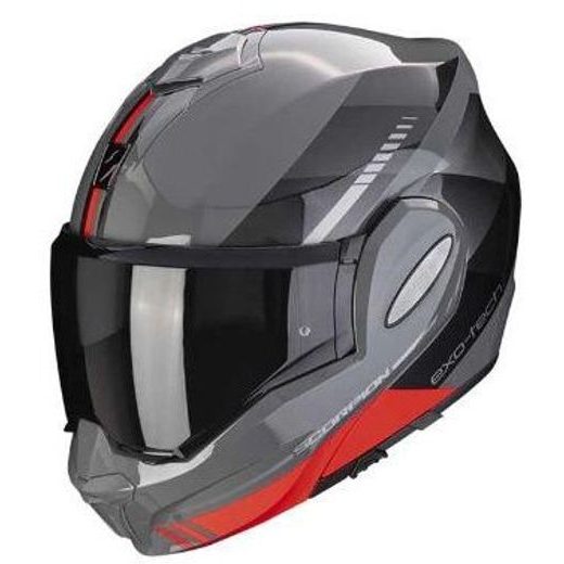 SCORPION PREKLÁPACIA PRILBA NA MOTOCYKEL EXO-TECH EVO GENRE, ŠEDÁ,ČIERNA,ČERVENÁ