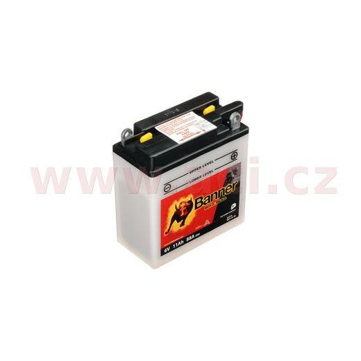 BATÉRIA 6 V, 6N11A-1B, 11AH, 88A, BANNER BIKE BULL 122X62X132