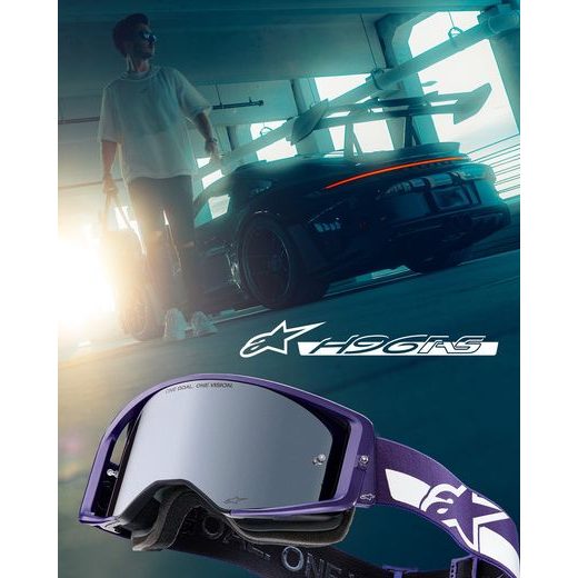 ALPINESTARS SUPERTECH VISION HUNTA96 XXV – MOTOKROSOVÉ OKULIARE NA MX A ENDURO (FIALOVÁ/BIELA, ZRKADLOVÉ STRIEBORNÉ PLEXI) 2026