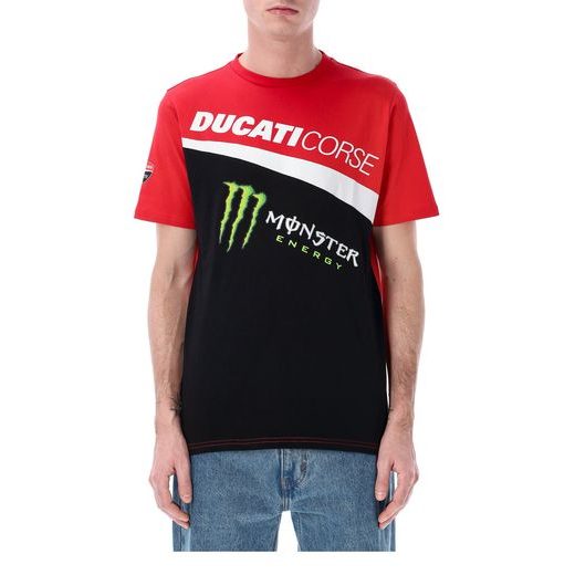 TRIČKO DUCATI CORSE - MONSTER ENERGY (ČIERNA, ČERVENÁ)