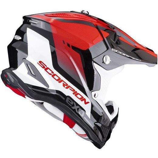 PRILBA NA MOTOCYKEL SCORPION VX-22 AIR ATTIS, ČIERNA/ČERVENÁ FLUO