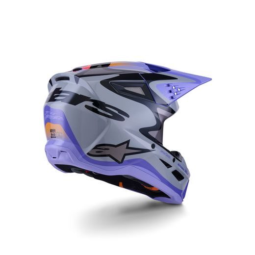 PRILBA S-M3 EDÍCIA JETT LAWRENCE, ALPINESTARS (ŠEDÁ/FIALOVÁ/ČERNÁ) 2026