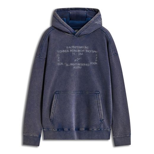 ALPINESTARS INFINITE WASHED OVERSIZED HOODIE – VOĽNOČASOVÁ MOTO MIKINA (SEPRANÁ MODRÁ)