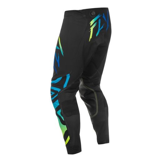 KALHOTY EVOLUTION, FLY RACING - USA 2025 (ČERNÁ/MODRÁ/HI-VIS)