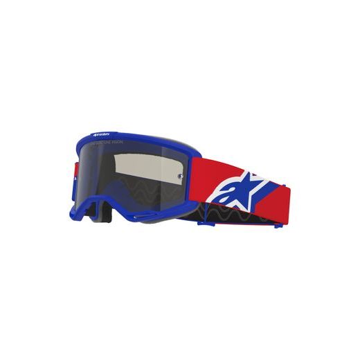 ALPINESTARS VISION SAND – MOTOKROSOVÉ OKULIARE NA MX A ENDURO (MODRÁ/ČERVENÁ/BIELA, TMAVO DYMOVÉ PLEXI) 2026