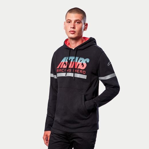 MIKINA CLUB HOODIE, ALPINESTARS (ČERNÁ/ČERVENÁ/MODRÁ/ŠEDÁ)