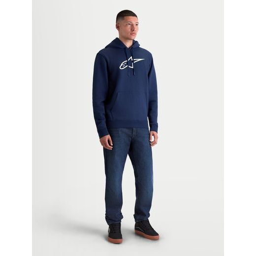 ALPINESTARS AGELESS HOODIE 3 – VOĽNOČASOVÁ MOTO MIKINA (MODRÁ/BIELA)