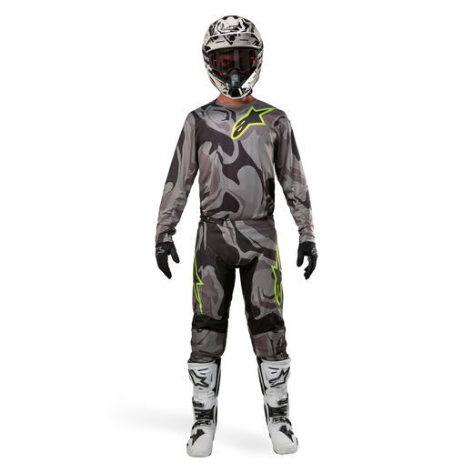 KALHOTY RACER TACTICAL, ALPINESTARS (ŠEDÁ CAMO/ŽLUTÁ FLUO/ČERNÁ) 2024