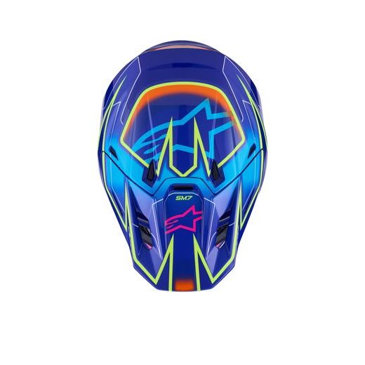 PRILBA SM7 CAST, ALPINESTARS (MODRÁ/RŮŽOVÁ/ŽLUTÁ FLUO) 2026