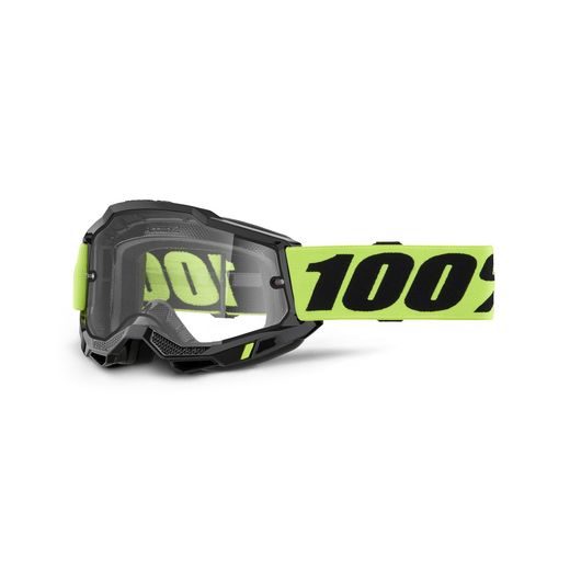 ACCURI 2, 100% ENDURO MOTO OKULIARE ŽLTÉ, ČÍRE DUAL PLEXI