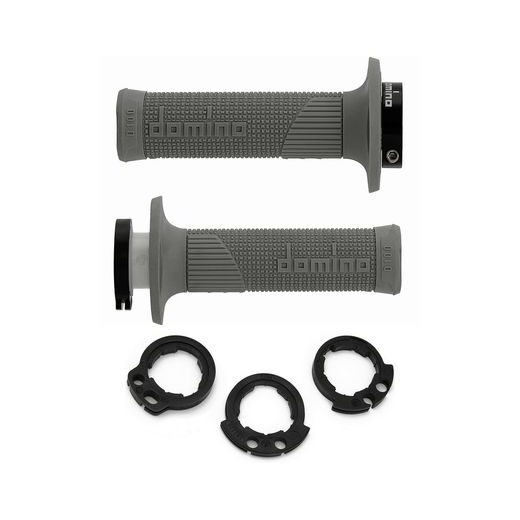 GRIPY LOCK-ON D100 (OFFROAD) DĹŽKA 125/130 MM (4 VAČKY), DOMINO (SIVÉ)